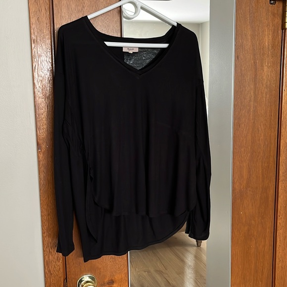 Madewell Black Long sleeve drop shoulder top - Picture 1 of 4